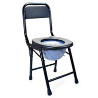 Folding Seat Bedside Commode Toilet Chair, Heavy-Duty Steel Medical Toilet Chair, 3 in 1 Shower Bath Chair with Backrest for Elder Disabled Pregnant Women