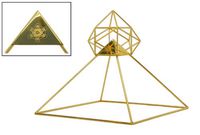 24k Gold-plated Copper Solar Ascension Meditation Head Pyramid for Healing