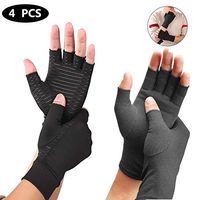 Half-Finger Compression Gloves Set | 2 Pair, Copper Fiber, for Men and Women, Pain Relief, Prvent Arthritis, Keep Warm, Arthritis, Osteoarthritis, Rheumatoid Arthritis, (M)