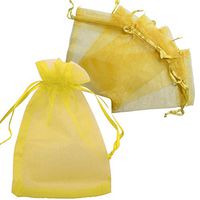 Allgala 100 Count Orangza Gift Party Favor Bags with Drawstring-5x7 Inch-Gold-PF53203