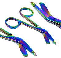 Medical and Nursing Multi Rainbow Color Bandage Scissors 3.5" (8.9cm), High Polish