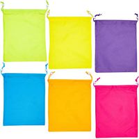 Neon Drawstring Party Favor Bags for Kids (12 Pack)
