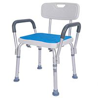 ZHAO XIN Shower Chair with Arms and Back | Adjustable Height Medical Bath Tool | Anti Skid and No Slip Bathtub Seat | for Handicap,Disabled, Seniors and Elderly