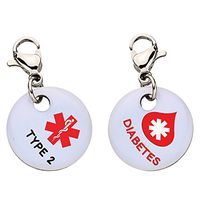 Diabetes Type 2 Red Blood Drop Snap-On Bracelet Charm-Parent (Stainless Steel),80