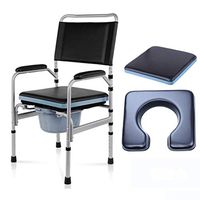 Homecare Toilet Seat with Safety Carbon Steel Frame, Bedside Commodes Extra Wide Toilet Adjustable Height Support Tool