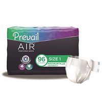Prevail Air Stretchable Protective Underwear, Maximum Plus Absorbency, Size One, 16 Count (Pack of 4 (96 Count))