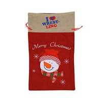 VAbBUQBWUQ Wrestling Santa Clause Drawstring Candy Goody Toy Gift Stocking Bag Holiday Wrapping Party Favors Presents Decorations