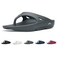 FANTURE Men & Women's Ultra Soft Flip Flops Thong Foot Pain Relief Arch Support Recovery Slipper and Sandals-New.Dark Grey-36