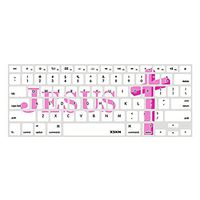 Happy Jesus Cross Pink Designed XSKN Silicon Laptop Keyboard Skin Cover for MacBook PRO MacBook Air , White
