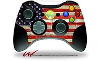 XBOX 360 Wireless Controller Decal Style Skin - Painted Faded and Cracked USA American Flag (CONTROLLER NOT INCLUDED)