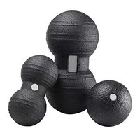 Round Shape Double Lacrosse Ball Peanut Self Massage Roller Tissue Massager Tool Set for Spine Shoulder Back Foot Neck Body Exercise Roller (Color : Black, Size : 3ps)