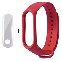 Lyperkin Strap Compatible with Xiaomi Mi Band 3 Bracelet, Classic Premium Silicone with TPU Explosion-Proof Film Replacement Band Accessories for Xiaomi Mi Band 3 S-20