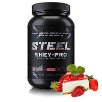 Steel Supplements Whey-PRO Whey Protein Powder Supplement Supports Lean Muscle Gains 3 Pounds (Strawberry Cheesecake)