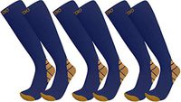 Plus Size Wide Calf 3-Pairs Halcyon Knee High Graduated 20-30mmHG Compression Socks for Men & Women (6XL/7XL, Blue)