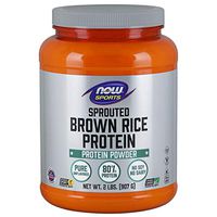 NOW Sports Nutrition, Sprouted Brown Rice Protein, 80% Protein, Unflavored Powder, 2-Pound