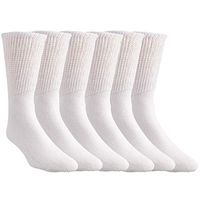 Comfort Finds Diabetic SwellSox - Breathable Cotton Socks - Loose Fitting Comfortable Sock – Non Binding Top Design – Improve Foot Circulation (White, 3 Pair)