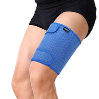 Thigh Brace Wrap Hamstring Support for Quad Groin Pain Relief, Adjustable Compression Sleeve for Pulled Hamstring, Inflammation, Swelling, Bruising, Tendon, Torn Muscle, Blue