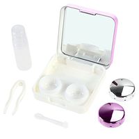 HEALLILY Contact Lens Container Mini Travel Simple Contact Lens Case Box Container Holder(Rose Red)