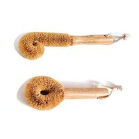 Wodden Cleaning Brush, Bottle Washing Brush, Pan Scrub Brush, Natural Coconut Fiber Brush Head, Sturdy, Deep Cleaning, Eco-Friendly