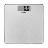 Escali B200S Glass Platform Bathroom Body Scale, Low Profile, LCD Digital Display, 440lb Capacity, Silver