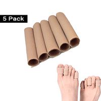 Open Toe Tubes, Tope Cap Fabric Gel Lined Sleeve Protectors for Corns, Blisters, Hammertoes, 5 Pack Toe Cushions for Woman and Man