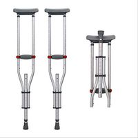 Crutches Aluminum Alloy Underarm Three-in-One Telescopic Adjustable High and Low Split Cane Elderly Walker -Lightweight, Durable with Ergonomic Grips and Armpit Foam