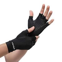 RiptGear Compression Gloves for Women and Men – Copper Infused Glove for Rheumatoid Arthritis Osteoarthritis Carpal Tunnel Raynauds Disease – Hand Pain Relief and Support – Open Finger Pair (XLarge)