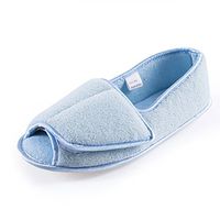 Git-up Diabetic Slippers for Women Memory Foam Arthritis Edema Adjustable Open Toe Swollen Feet House Shoes,7#Blue