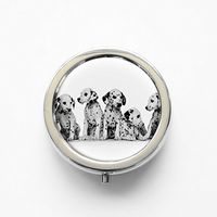 RhyNSky Animal Dalmatians Dog Mini Portable Pocket Pill Box Case Holder for Purse, 3 Compartments, Silvery, FS130