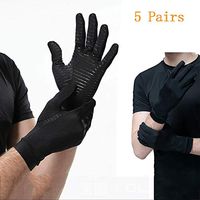 ZZYYZZ Copper Compression Arthritis Gloves, Best Copper Infused Fit Gloves for Carpal Tunnel, Computer Typing, Support for Hands(5 Pairs),L