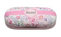 Simple Creative Double Contact Lens Cases Glasses Storage Box Pink White Stripes