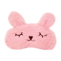 Honbay Pink Plush Rabbit Sleeping Eye Mask Cute Cartoon Animal Eye Mask for Little Girls