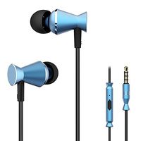 Wired in Ear Headphones Corded Earbuds Powerful Bass Earphones w/HD Stereo Sound, Rugged Cord, Lightweight Sport Headset w/Mic Volume Controls for Women Men, iPhone Android Cell Phones (Blue)