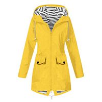Women's Hooded Overcoat,Ladies Loose Button Zipper Plus Size Outdoor Waterproof Outwear