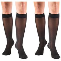 Truform Compression 30-40 mmHg Sheer Knee High Stockings Black, Large, 2 Count