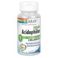 Solaray Acidophilus 3 Strain Probiotic & Prebiotic Carrot Juice | 3 Billion CFU, Vegan & Freeze Dried | 30 VegCaps
