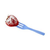 Cake Fork, Pastry Fork, Knife Edge Fork - Periwinkle Disposable Fork, 3 Prong, 1 Prong with a Knife Edge - Perfect for Serving Cakes - 4" - Plastic - 100ct Box - Restaurantware