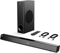 Sound Bar with Subwoofer, ABOX Soundbar for TV 34 Inch 120W 2.1 Channel Speaker, Wireless & Wired Bluetooth 4.2 Sound Bars, Home Theater Surround Sound, Touch and Remote Control, Wall Mountable