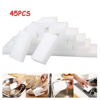 Miklan Super Magic White Sponge Eraser Cleaning Melamine Multi-Functional Foam Cleaner Kitchen Pad,Lasting Melamine Sponges in Bulk - Bathtub, Floor, Baseboard, Bathroom, Wall Cleaner (45 pcs)