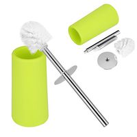 Fdit Toilet Brush Stainless Steel Toilet Brush Holder Strong Compact Toilet Brush Set with Heavy Base for Bathroom Toilet(Green)
