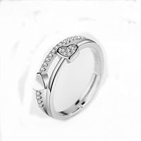Meolin Double Heart Ring Anniversary Gift Ring Engagement Ring Promise Ring,Silver,As Description