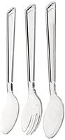 Party Dimensions 3-Piece Plastic Serving Utensils Set, Clear