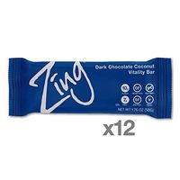 Zing Plant-Based Protein Bar | Dark Chocolate Coconut , 12 Count | Macaroon-Style Shaved Coconut | 10g Protein and 8g Fiber | Vegan, Gluten-Free, Non-GMO | Created by Professional Nutritionists