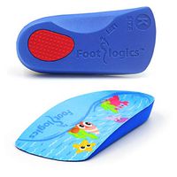 Footlogics Fun Kids Orthotic Shoe Insoles with Arch Support for Children’s Heel Pain (Sever’s Disease), Growing Pains, Flat Feet - Children’s, Pair (Toddler 5-7, 3/4 Length - Blue)