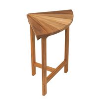 Mini Teak Corner Shower Bench/Seat with Fan Design Seat | 11.5" x 18"H