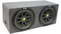 ASC Package Dual 12" Kicker Sub Box Sealed Rearfire Subwoofer Enclosure C12 Comp 600 Watts Peak