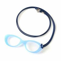 MIDI Sky Blue Fine Acetate Lorgnette Loupe with Cord for Women – Magnifying and Reading Glasses [All in one](pg002c2)