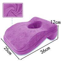 Nap Sleeping Pillow Cushion Memory Foam Pillow Slow Rebound Desk Nap Pillow with Hollow Design Ideal for Face Down Sleeper Back Support, Removable Washable Velvet Cover