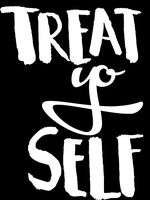 Parks And Recreation Treat Yo Self Logo WHITE Vinyl Car/Laptop/Window/Wall Decal