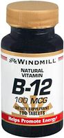 Windmill Vitamin B-12 100 mcg Tablets 100 Tablets (Pack of 9)